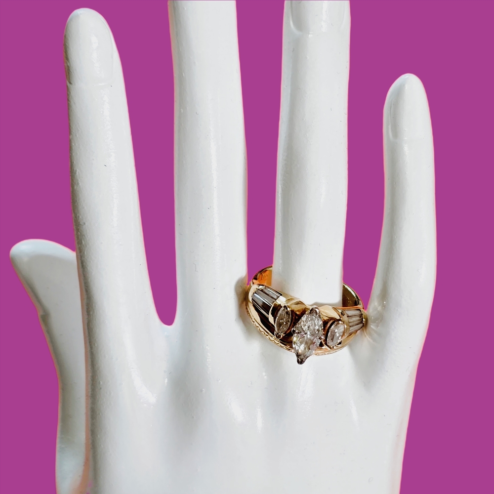 ✨️ Marquise Diamond Gold Ring Set ✨️ - Picture 6 of 12
